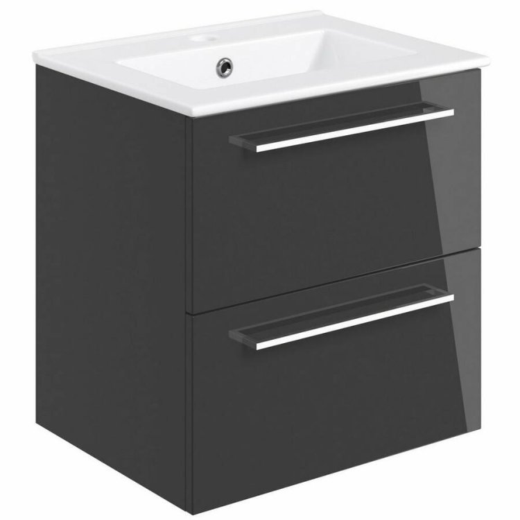 Ajax Walesby 510mm Anthracite Gloss Wall Hung Vanity Unit