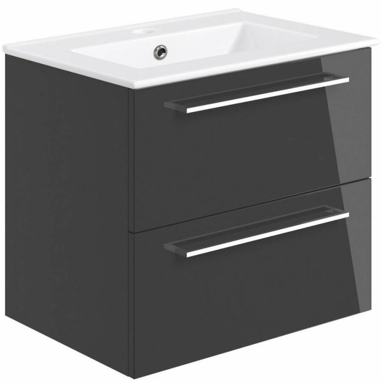 Ajax Walesby 610mm Anthracite Gloss Wall Hung Vanity Unit