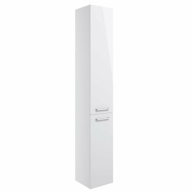 Ajax Walesby 350mm White Gloss Floor Standing Tall Storage Unit