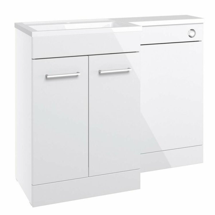 Ajax Manby 1100mm White Gloss Left Handed Furniture Pack