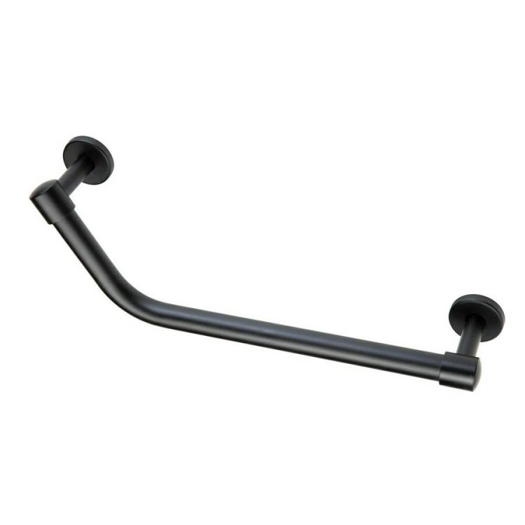 Ajax 475mm Matt Black Angled Bathroom Grab Rail