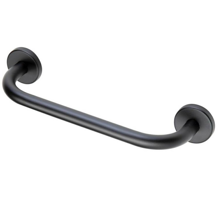 Ajax 340mm Matt Black Straight Bathroom Grab Rail