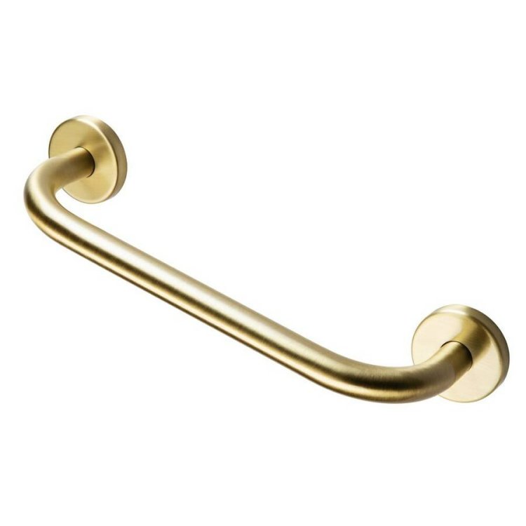 Ajax 340mm Brushed Brass Straight Bathroom Grab Rail