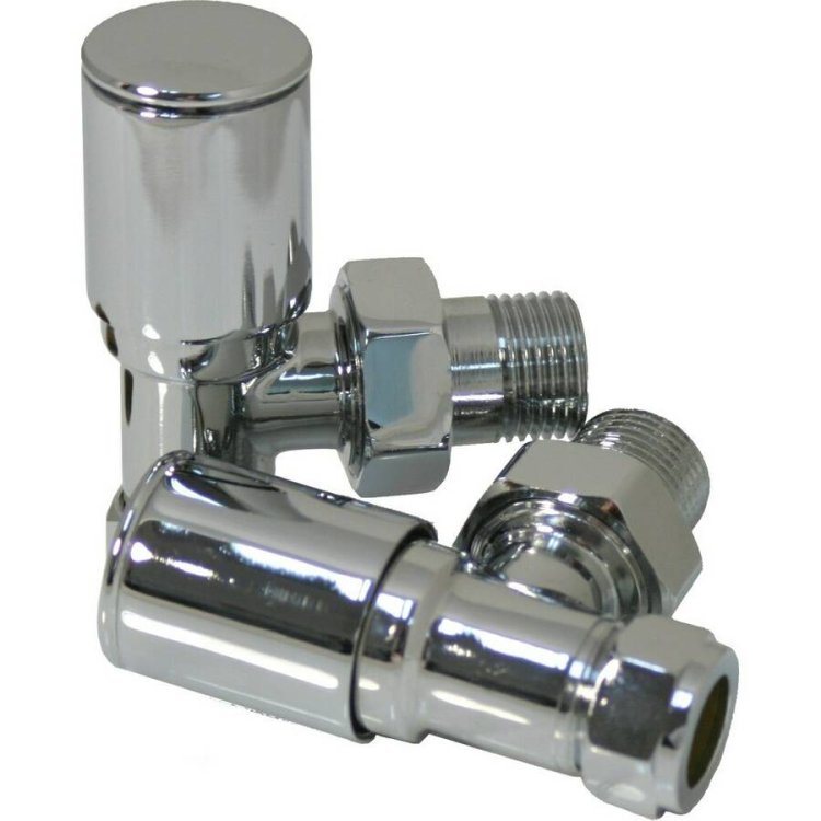 Ajax Patterned Chrome Angled Radiator Valves