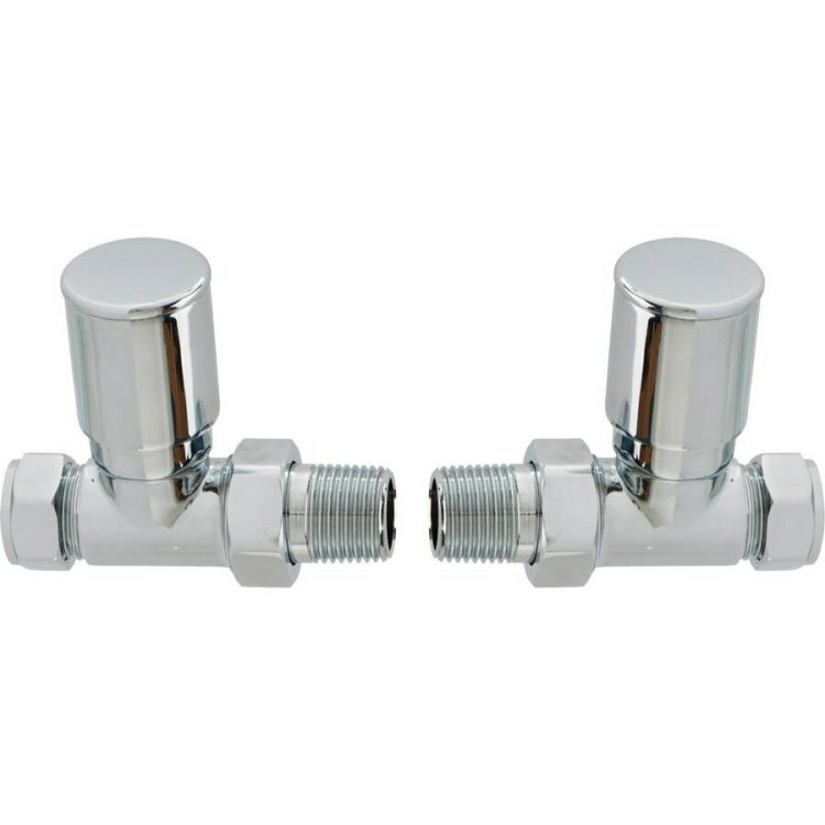 Ajax Patterned Chrome Straight Radiator Valves