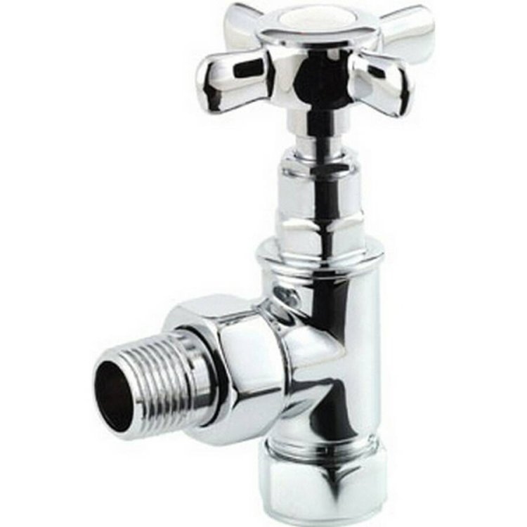 Ajax Traditional Chrome Angled Crosshead Radiator Valves