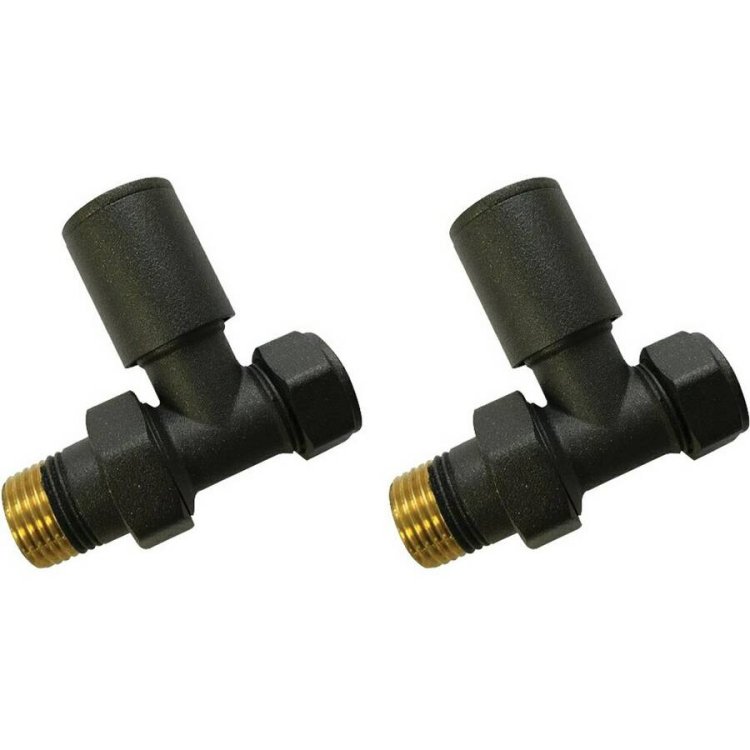 Ajax Patterned Anthracite Straight Radiator Valves