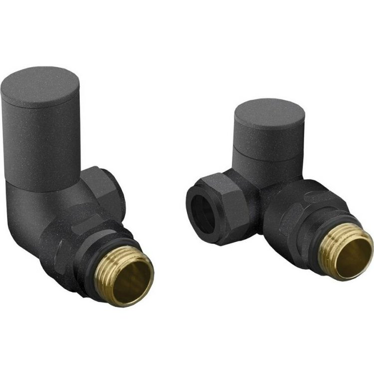 Ajax Patterned Anthracite Corner Radiator Valves