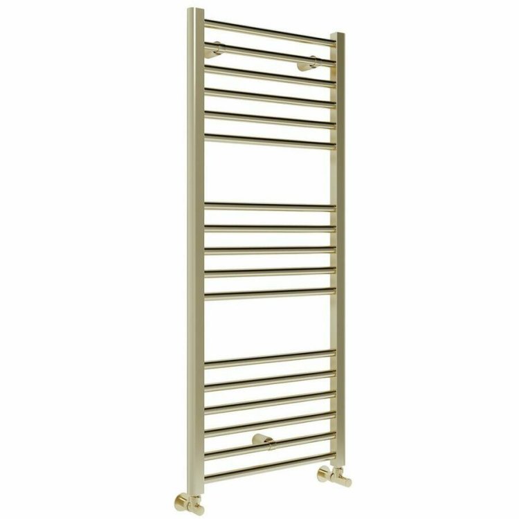 Ajax Kenwick 1600 x 500mm Brushed Brass Straight Towel Warmer