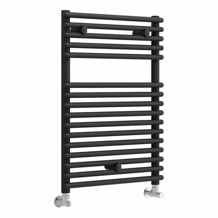 Ajax Oaklands 730 x 500mm Black Round Ladder Towel Warmer