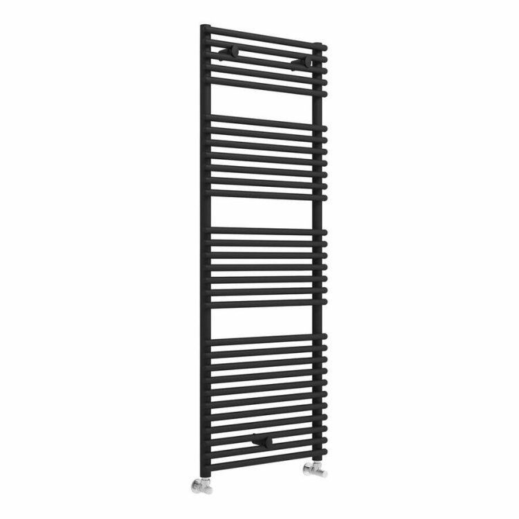 Ajax Oaklands 1450 x 500mm Black Round Ladder Towel Warmer