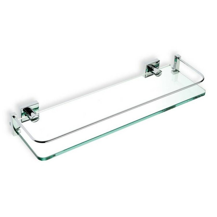 Ajax Roxby 400mm Chrome Single Glass Shelf