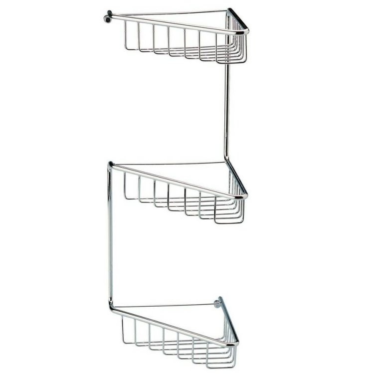 Ajax Linwood Chrome 3 Tier Corner Shower Baskets