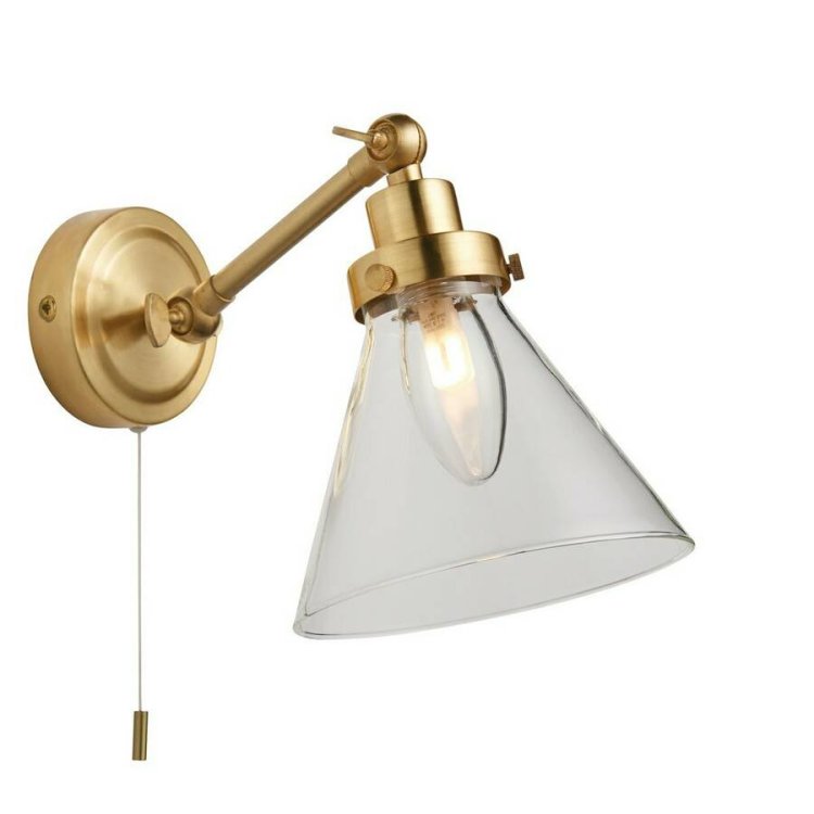 Ajax Belleau Brushed Brass Wall Bathroom Light