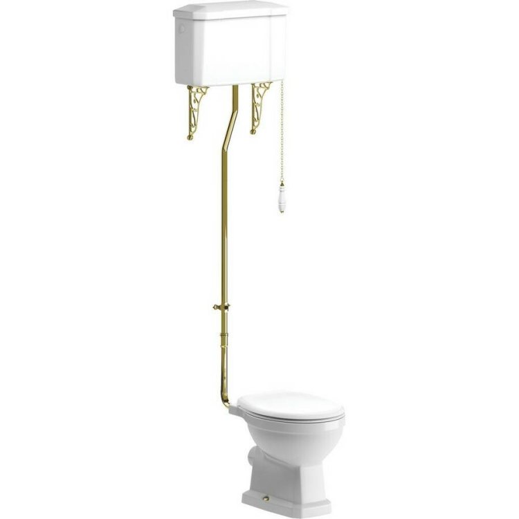 Ajax Somerby Brass High Level Pan and Cistern with Acrylic Seat