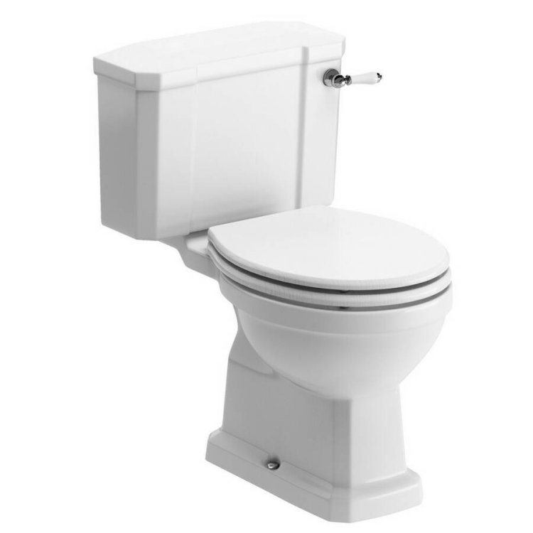 Ajax Somerby Chrome Close Coupled WC with White Ash Seat