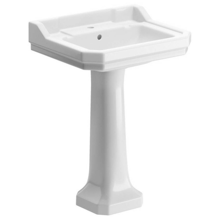 Ajax Somerby 600mm 1TH Basin and Full Pedestal