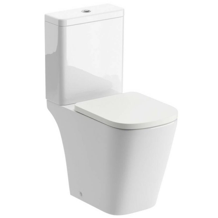 Ajax Weelsby Rimless Close Coupled Open Back Comfort Height WC and Seat