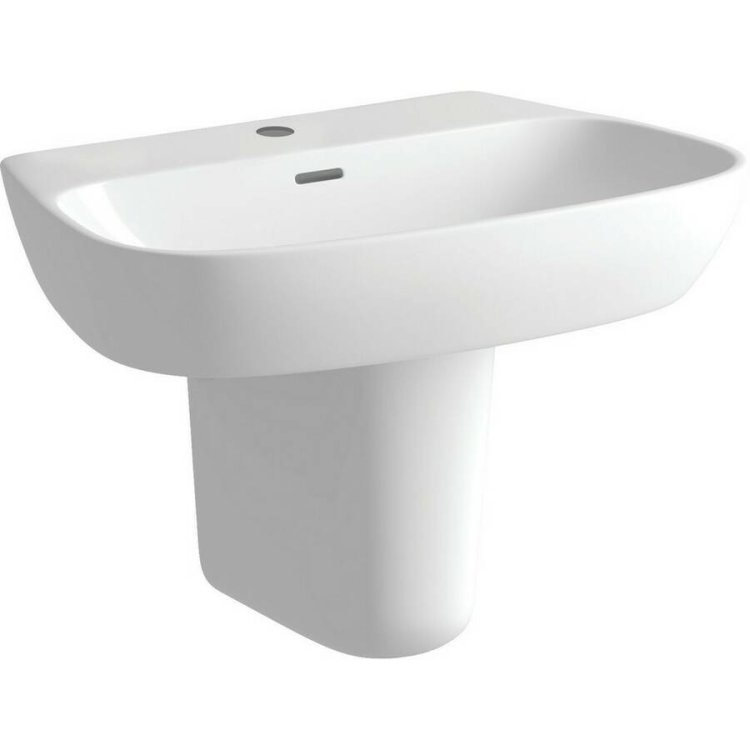 Ajax Weelsby 600mm 1TH Basin and Semi Pedestal