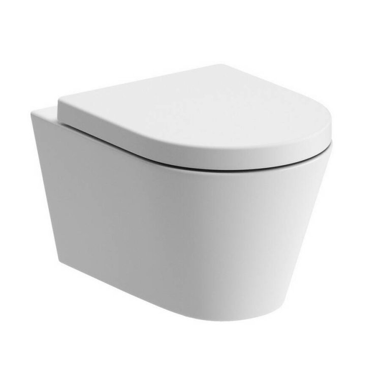 Ajax Caistor Rimless Wall Hung WC and Soft Closing Seat