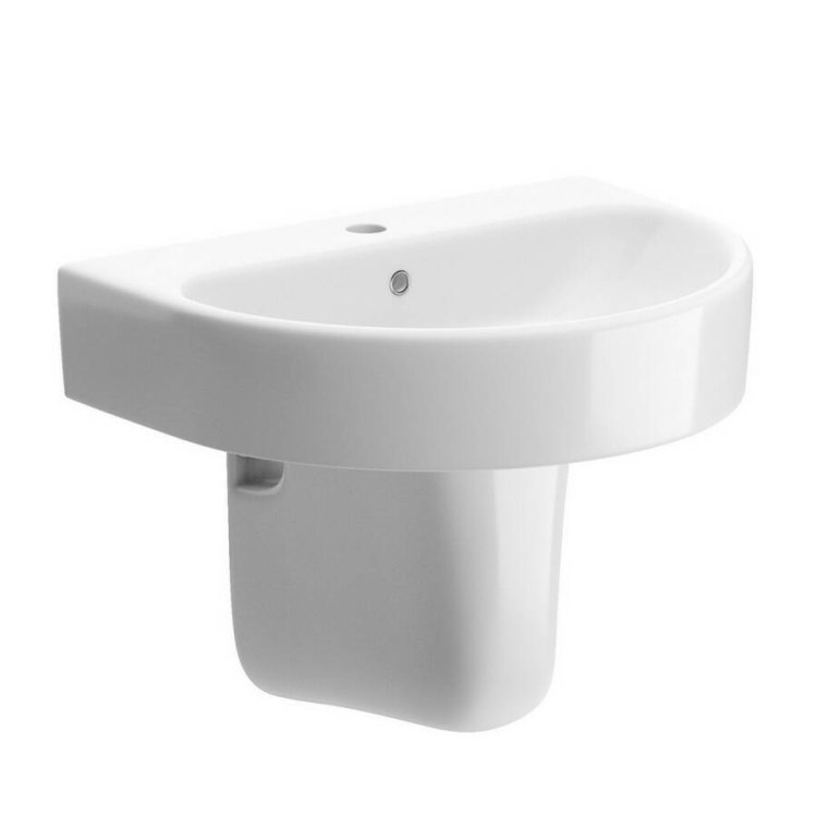 Ajax Caistor 555mm 1TH Basin and Semi Pedestal