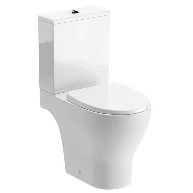 Ajax Maltby Rimless Close Coupled Open Back Short Projection WC and Seat