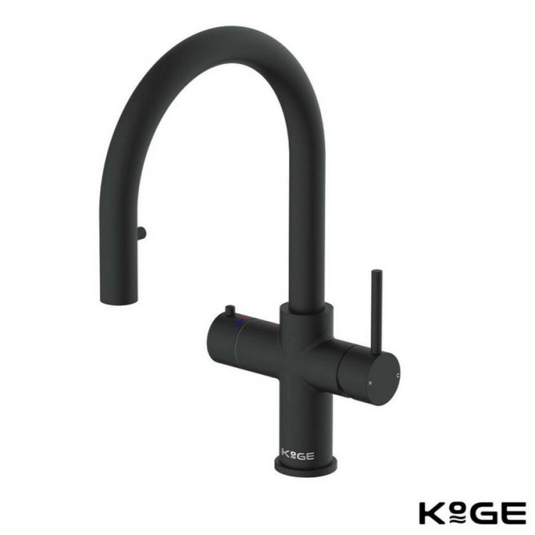 Scudo KoGE 4 in 1 Swan Spout Boiling Water Tap in Matt Black