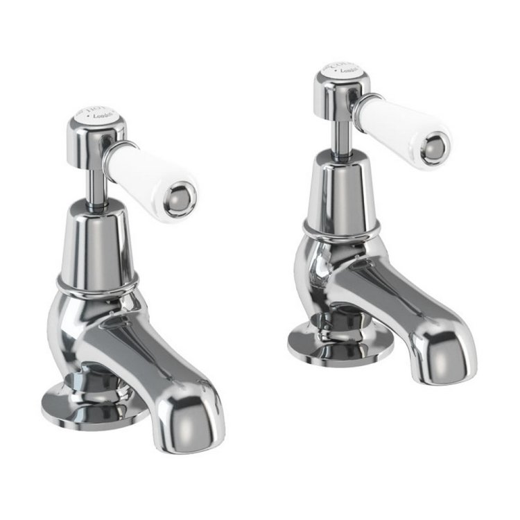 Burlington Kensington Chrome 3 Inch Cloakroom Basin Taps Standard Base