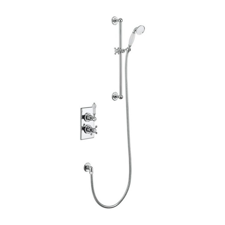 Burlington Trent Concealed Shower Valve in Chrome with Slide Rail Kit