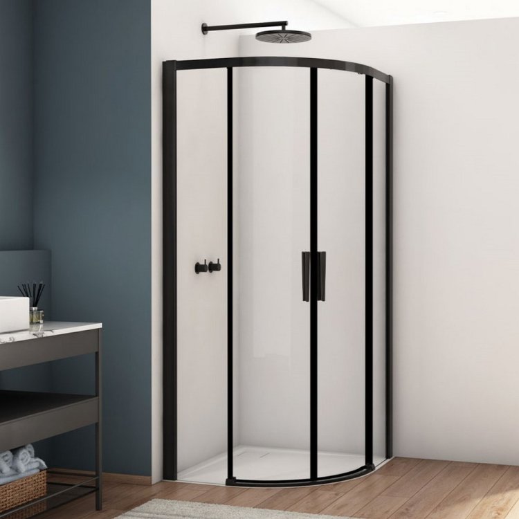 Kudos Divera 800 x 800mm Matt Black Quadrant Shower Enclosure K22SRB5508050070001