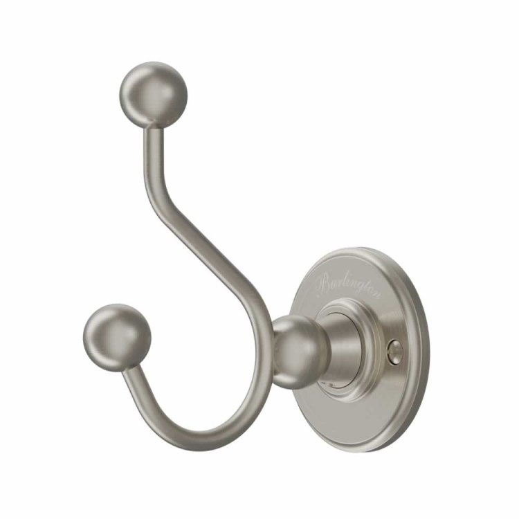 Burlington Brushed Nickel Double Robe Hook A4BNKL