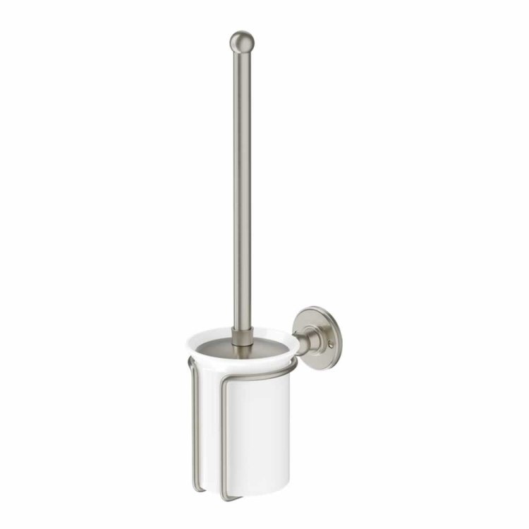 Burlington Brushed Nickel Toilet Brush and Holder A8BNKL