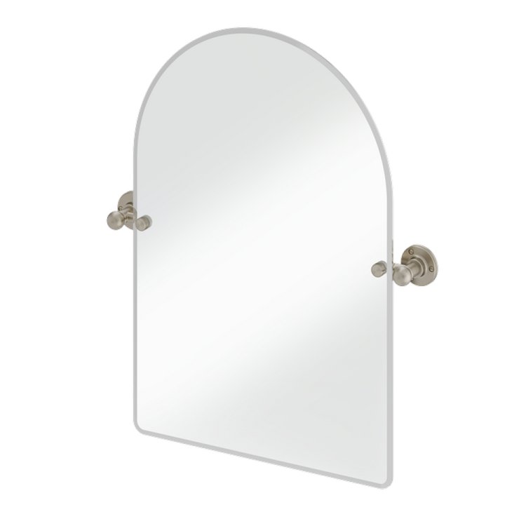 Burlington Traditional Arch Mirror in Brushed Nickel 650 x 450mm