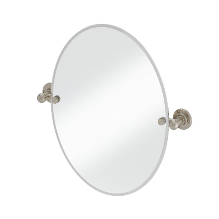 Burlington Traditional Oval Mirror in Brushed Nickel 500 x 400mm