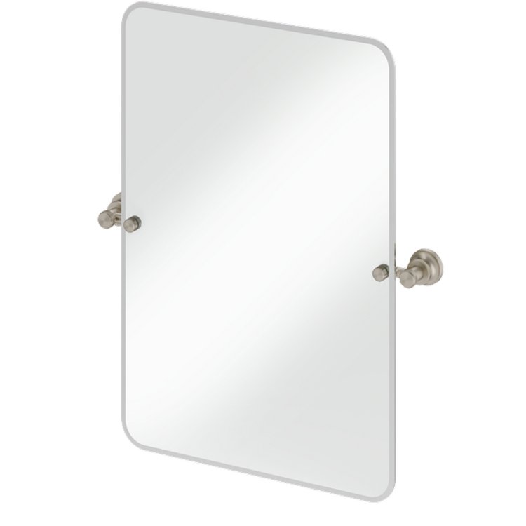 Burlington Traditional Rectangular Mirror in Brushed Nickel 650 x 450mm