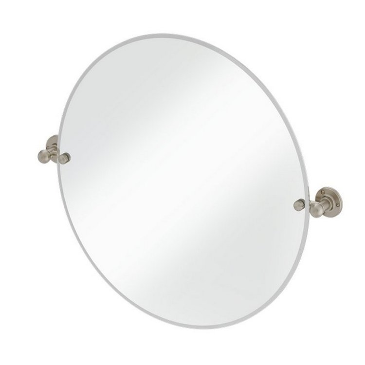 Burlington Traditional Round Mirror in Brushed Nickel Burlington Traditional Round Mirror in Brushed Nickel