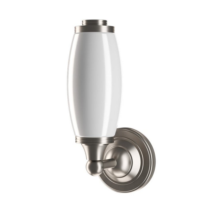 Burlington Round LED Wall Light with Brushed Nickel Base and Opal Tube Shade ELBL13BNKL