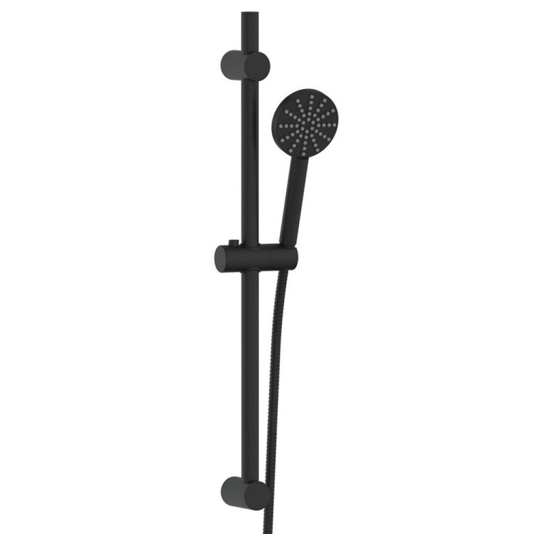 Scudo Matt Black Exposed Shower Riser Rail NU-080