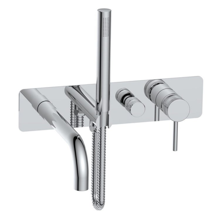 Scudo Core Chrome Wall Mounted Bath and Shower Mixer NU-149