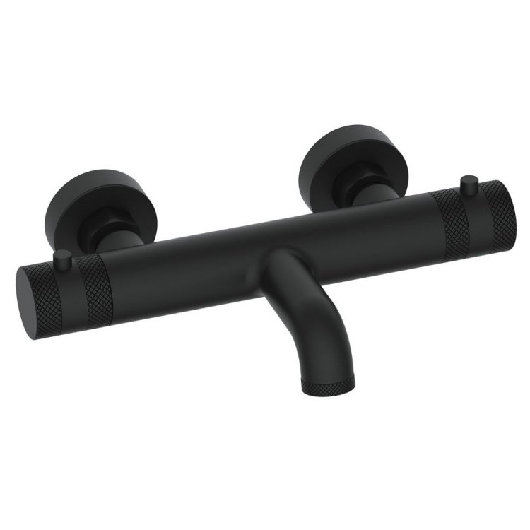 Scudo Core Matt Black Wall Mounted Bath Filler NU-145