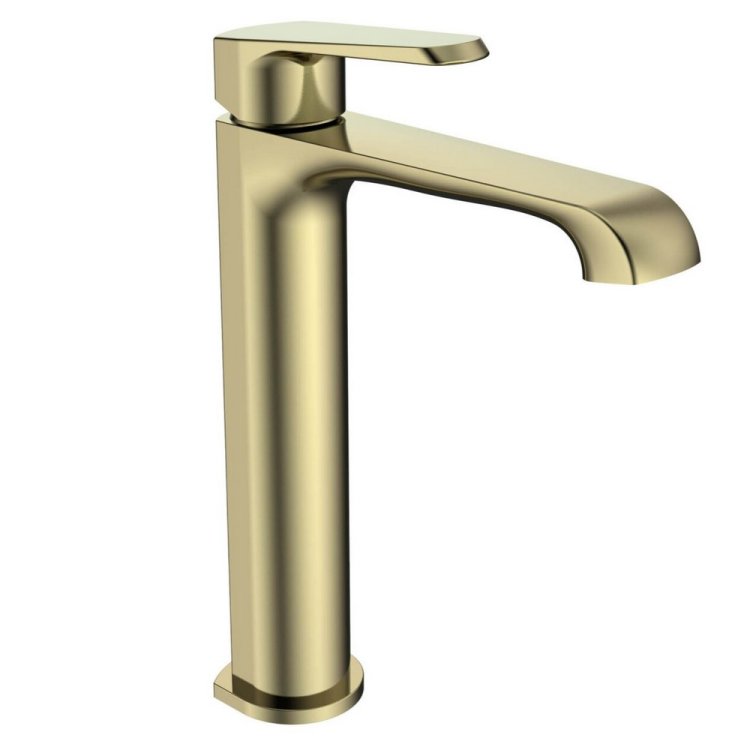 Scudo Montana Brushed Brass Tall Mono Basin Mixer MON-019