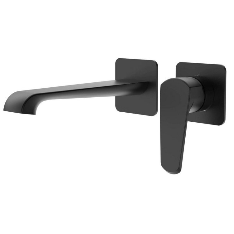 Scudo Montana Matt Black Wall Mounted Basin Mixer MON-032