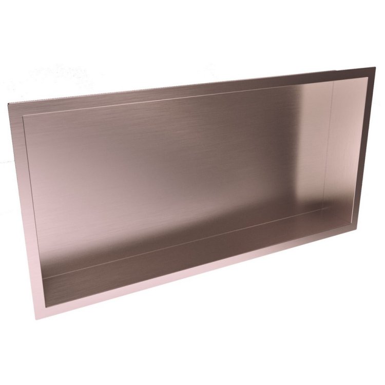 Scudo 600 x 300mm Brushed Bronze Inset Shower Niche SN-6X3-BBRONZE