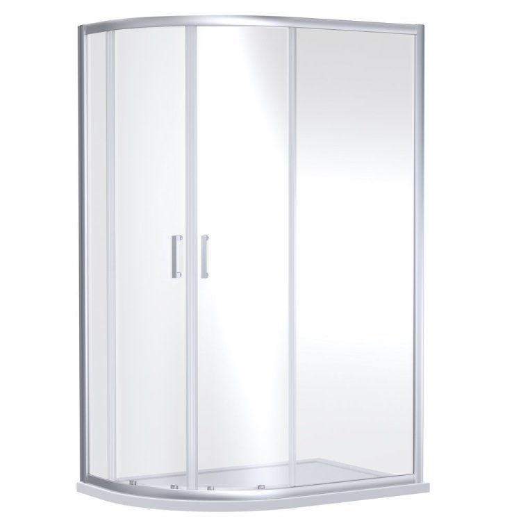 Nuie Rene 900 x 760mm Chrome Framed Offset Quadrant Shower Enclosure