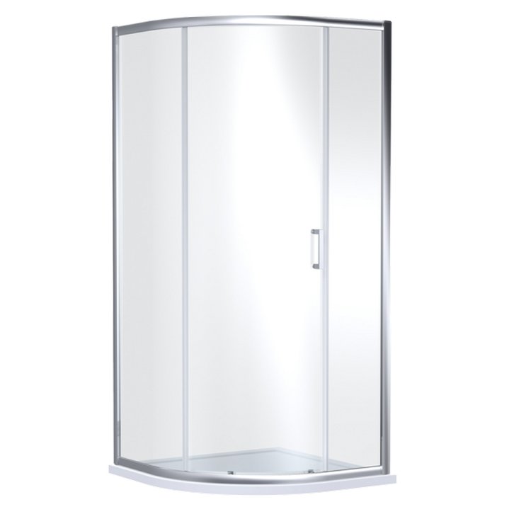 Nuie Rene 900mm Chrome Framed Single Door Quadrant Shower Enclosure