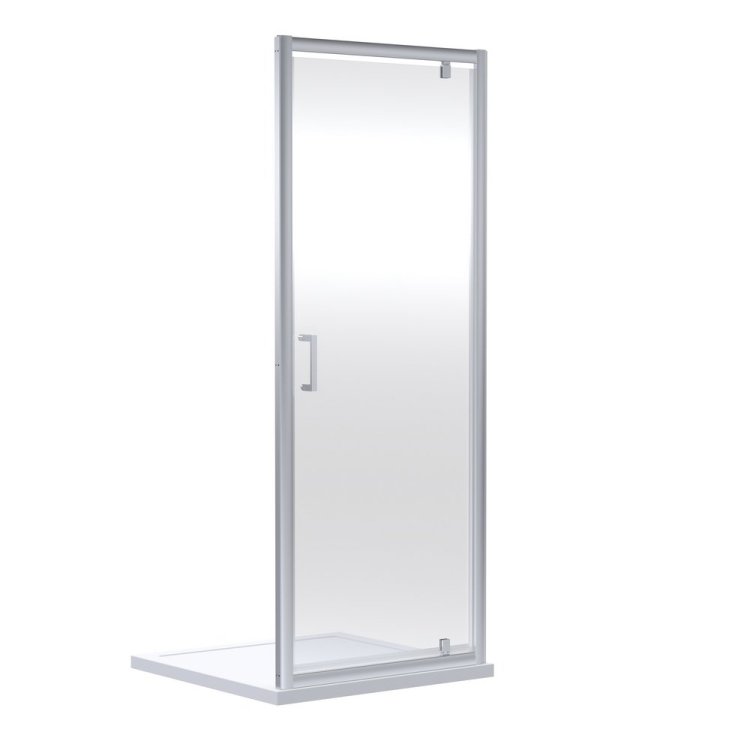 Nuie Rene 900mm Chrome Framed Pivot Shower Door