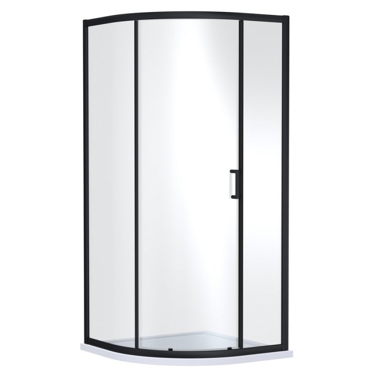 Nuie Rene 900mm Black Framed Single Door Quadrant Shower Enclosure