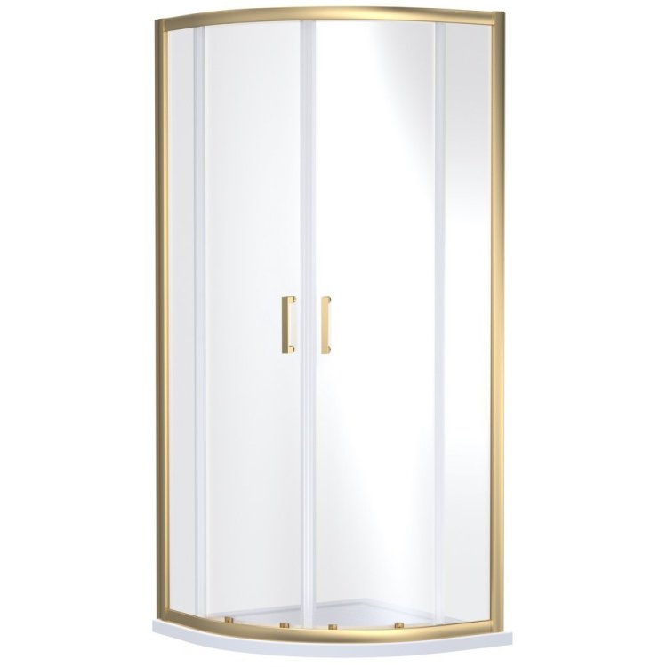 Nuie Rene 800mm Brushed Brass Framed Quadrant Shower Enclosure