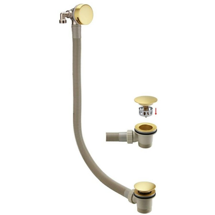 Ajax Brushed Brass Bath Filler Waste