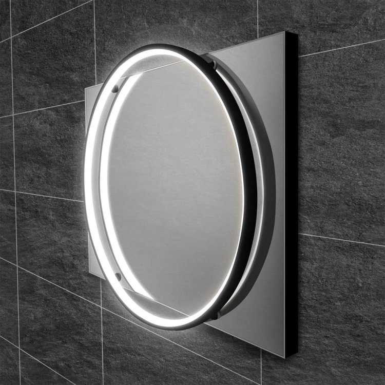 HiB Solas 60 Black LED Bathroom Mirror